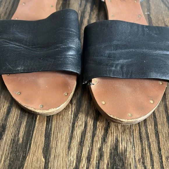 Madewell | (8) Thea D'Orsay Open Toe Flat Sandals Black Leather - Picture 3 of 8